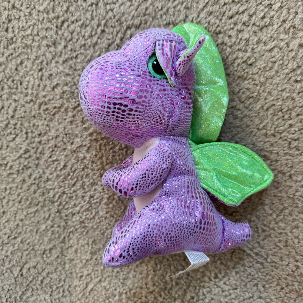 Purple and Green Plush Dragon Toy